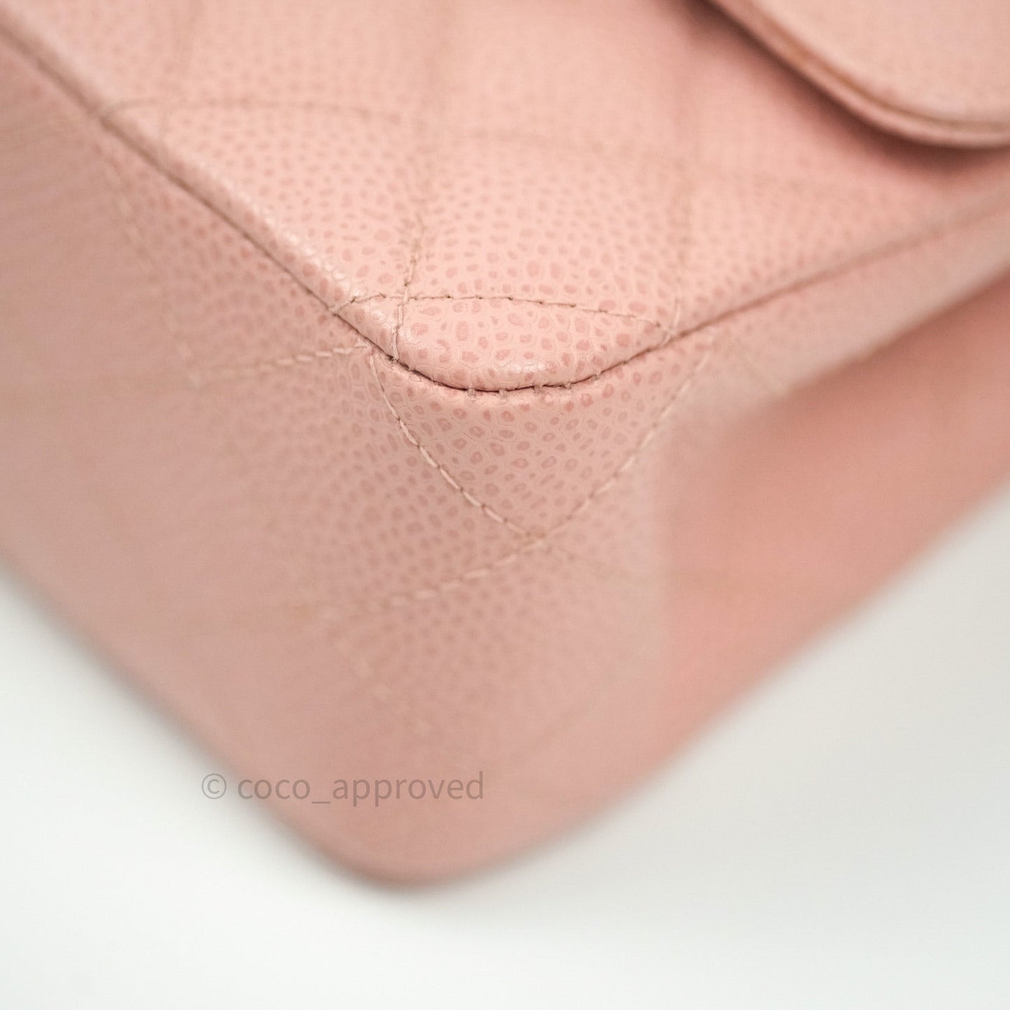Chanel Classic M/L Medium Double Flap Bag Pink Caviar 24K Gold Hardware
