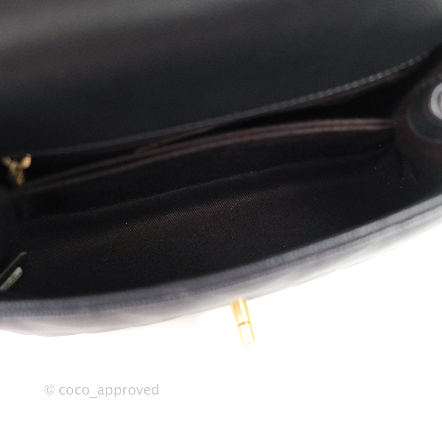 Chanel Quilted Mini Coco Handle Chevron Dark Grey Caviar Gold Hardware