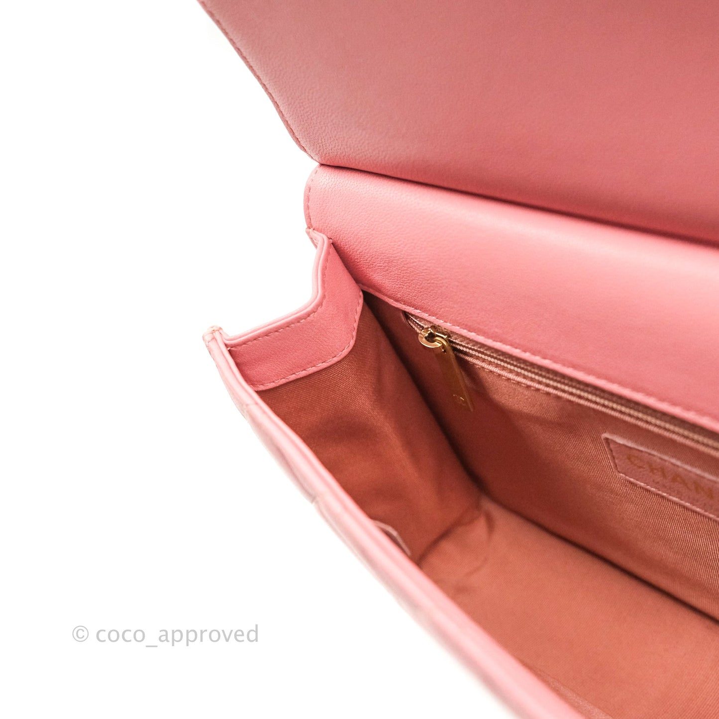 Chanel Large Quilted Lambskin Pearl Chain Flap Bag Pink Aged Gold Hardware