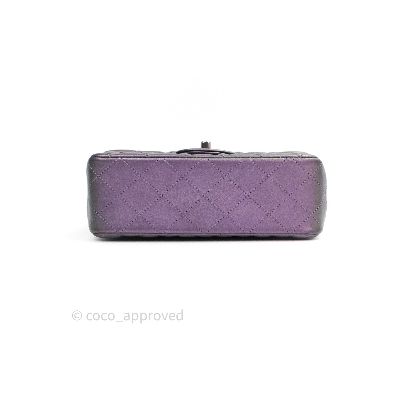 Chanel Quilted Mini Rectangular Iridescent Purple Dark Silver Hardware
