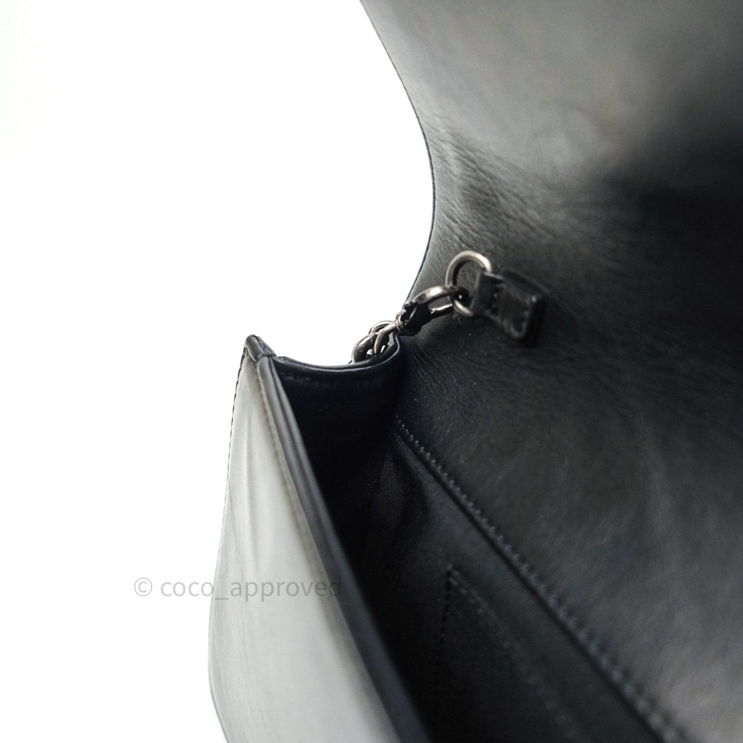 Chanel Quilted Boy Convertible Clutch Flap Black Calfskin With Chain