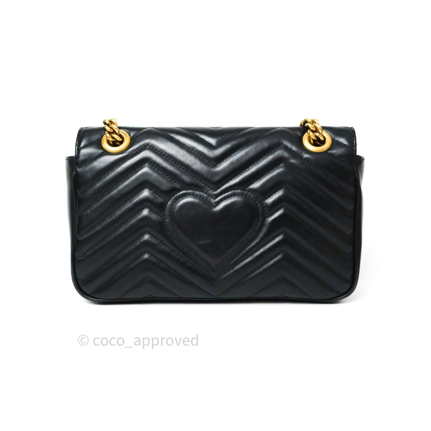 Gucci Small Marmont Black Calfskin Gold Hardware
