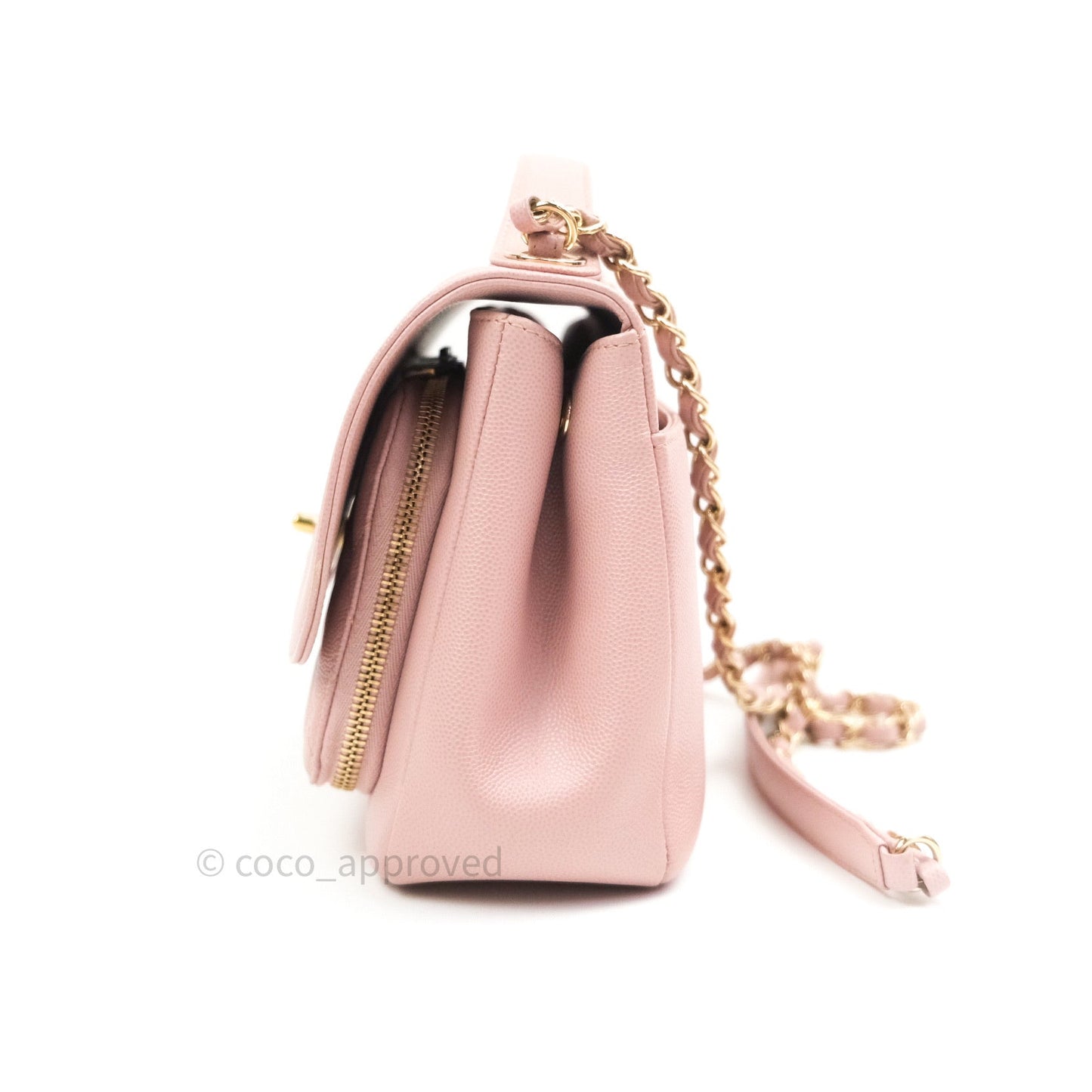 Chanel Quilted Medium Business Affinity Flap Light Pink Light Gold Hardware