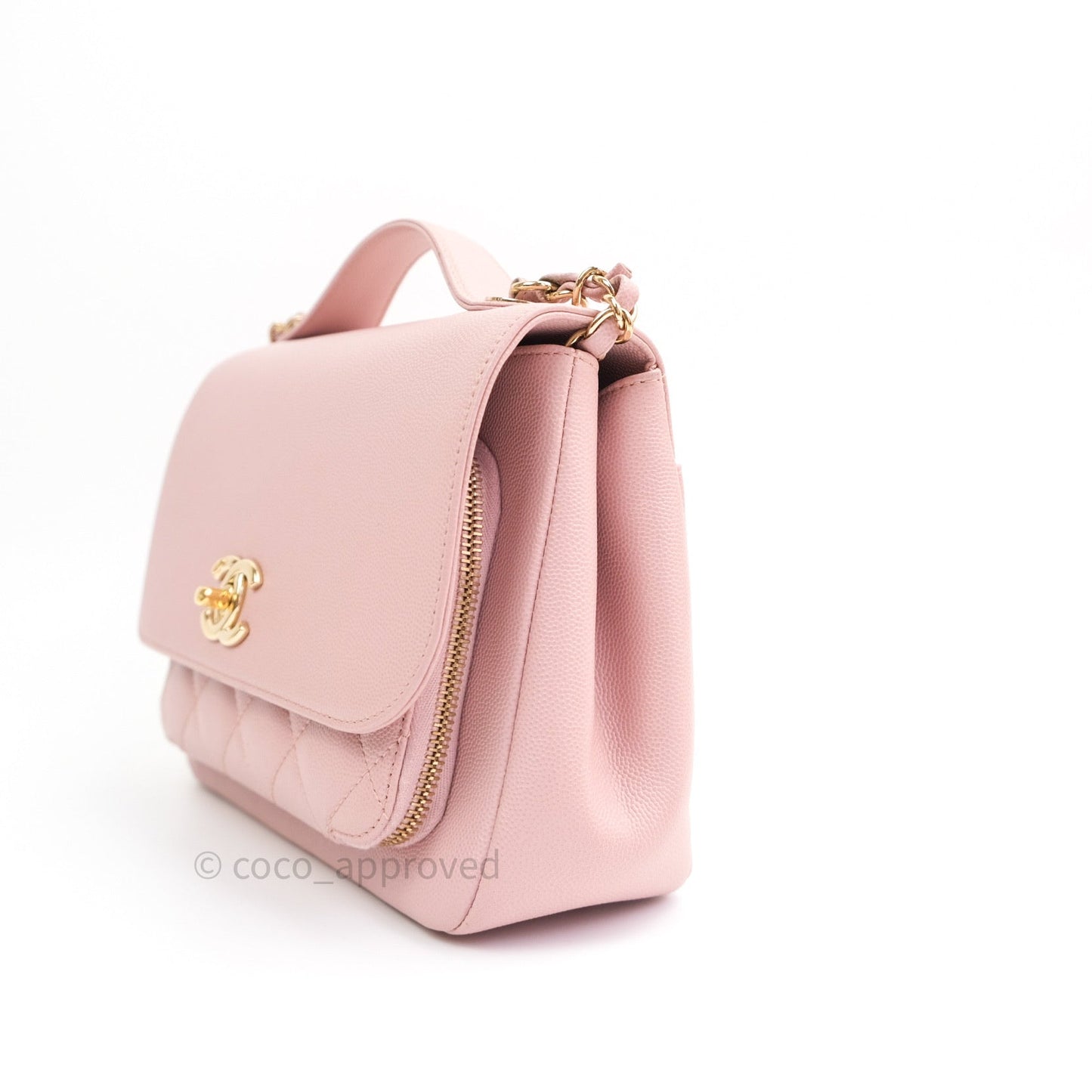 Chanel Quilted Medium Business Affinity Flap Light Pink Light Gold Hardware