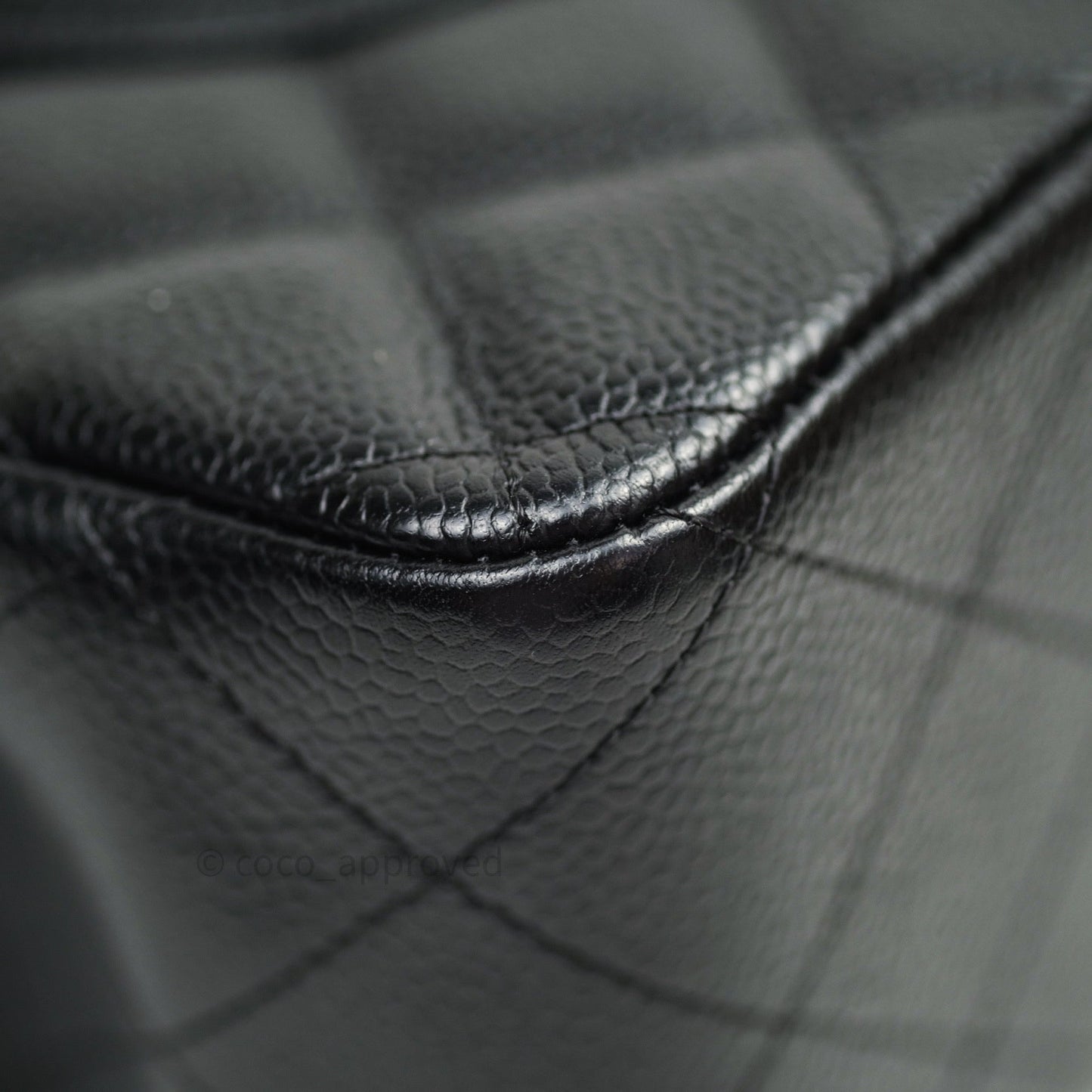 Chanel Quilted Jumbo Double Flap Black Caviar Silver Hardware⁣⁣