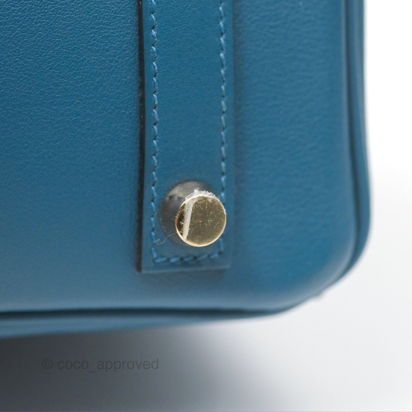Hermes Birkin 25 Retourne Bleu Colvert Swift Gold Hardware