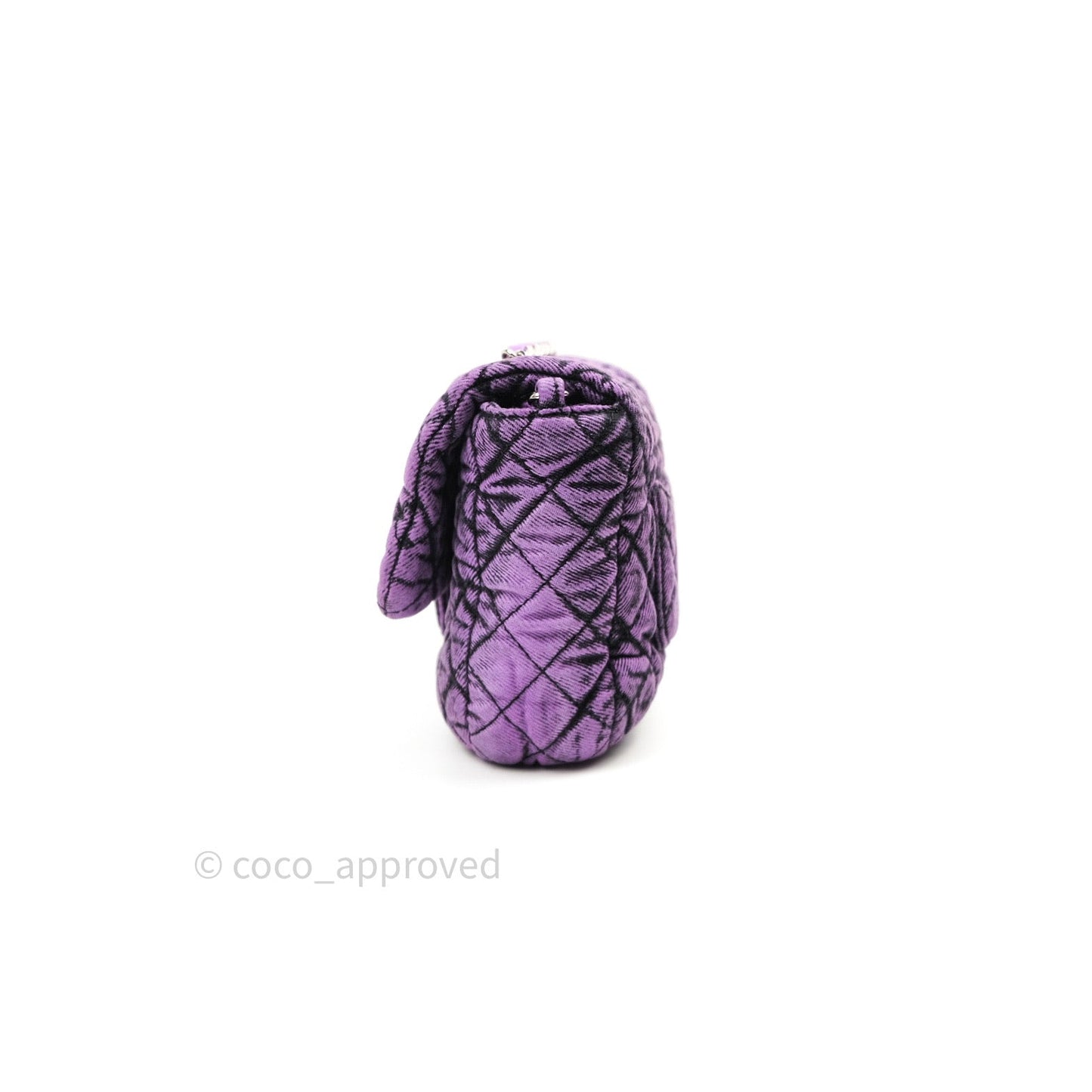 Chanel Denim Quilted Small Flap Purple Black