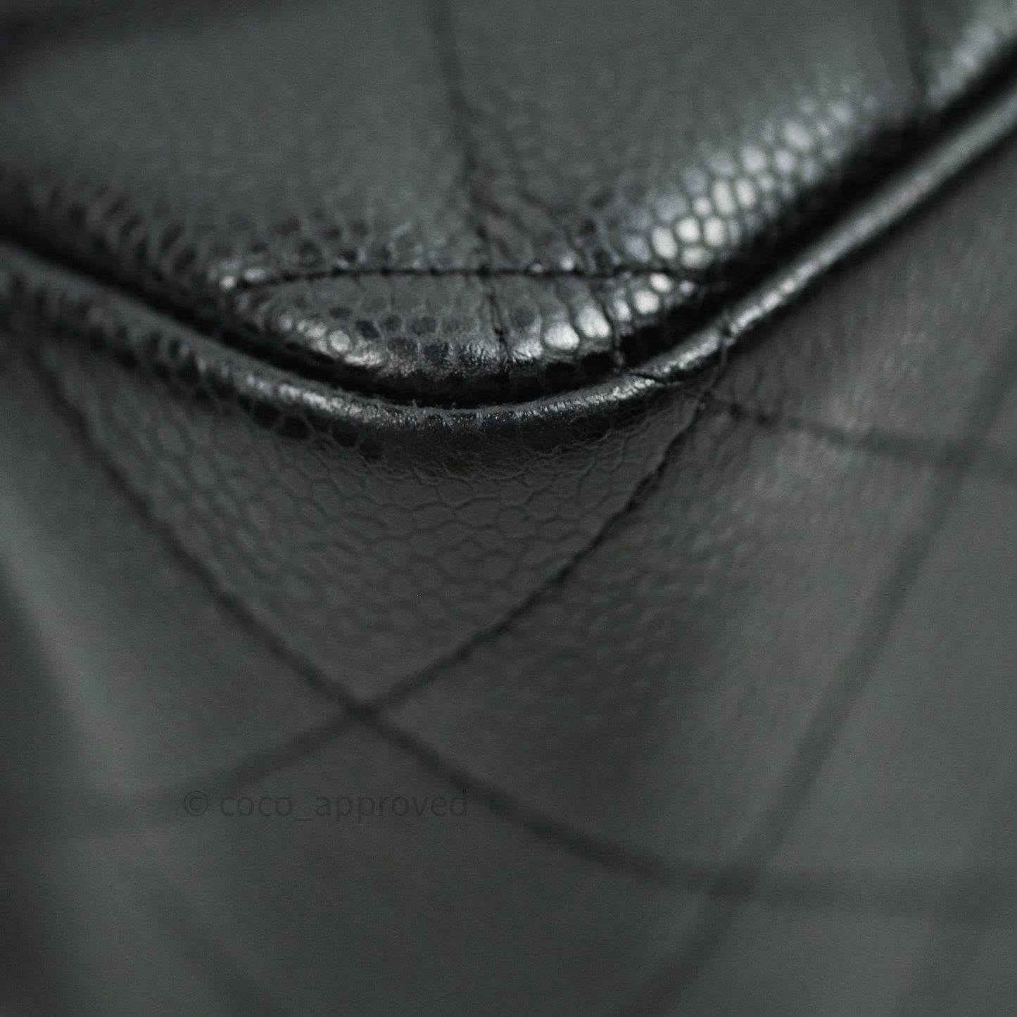 Chanel Classic Jumbo Double Flap Black Quilted Caviar Silver Hardware⁣⁣