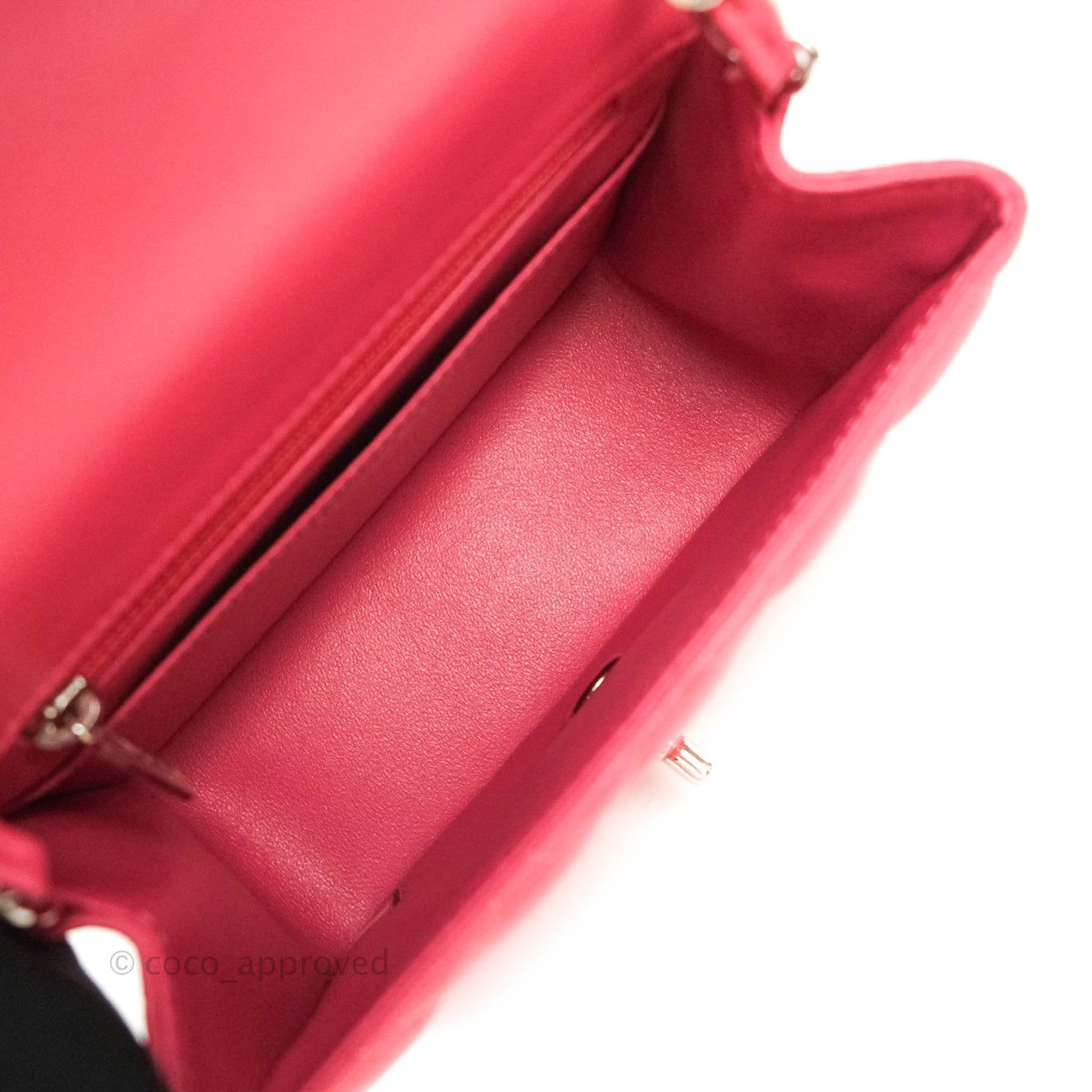 Chanel Mini Square Pink Lambskin Silver Hardware
