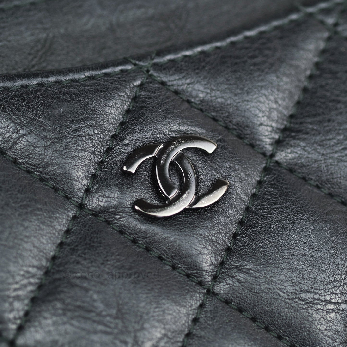 Chanel So Black Quilted Classic Calfskin Flat Card Holder
