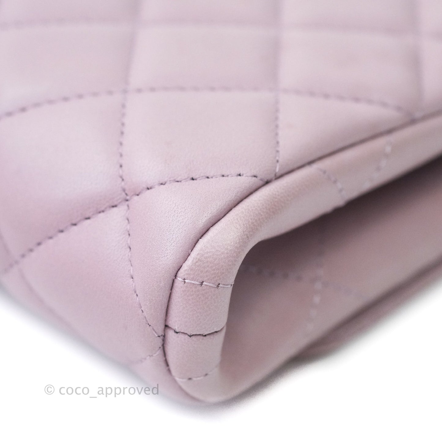 Chanel Quilted Clutch with Chain Lilac Pink Lambskin Silver Hardware