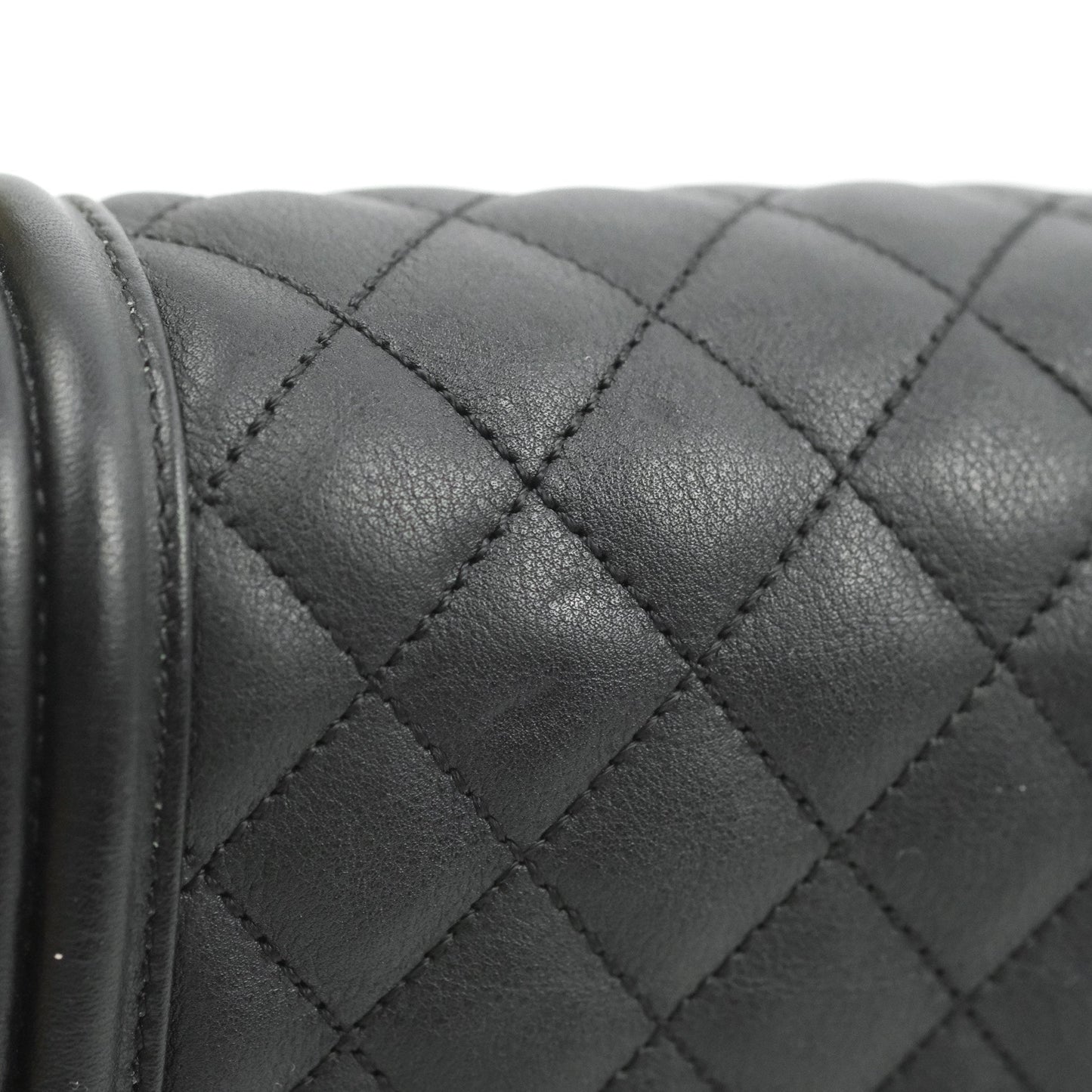 Chanel Quilted Small Boy Black Calfskin Aged Gold Hardware