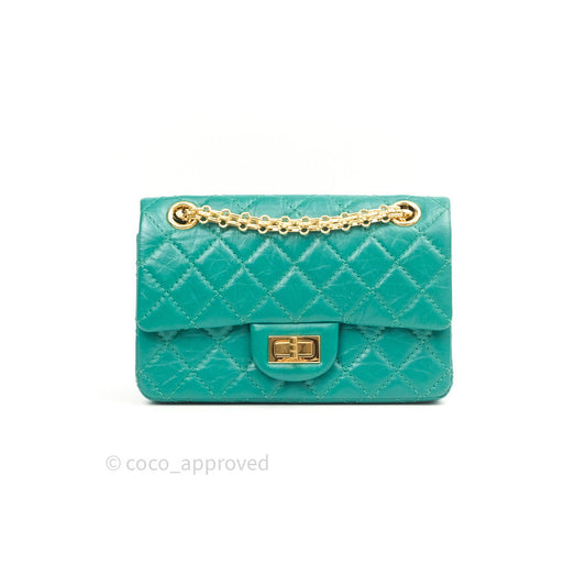 Chanel Mini Reissue 224 Green Aged Calfskin Gold Hardware