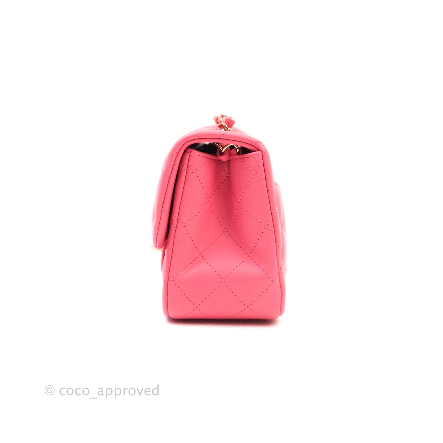 Chanel Mini Square Pink Lambskin Gold Hardware
