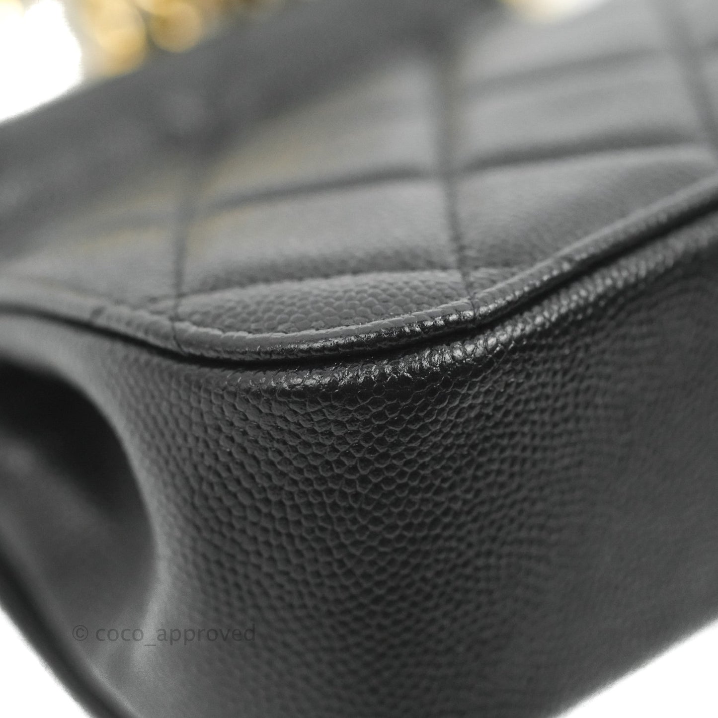 Chanel Clutch with Chain Black Caviar Gold Hardware 22K