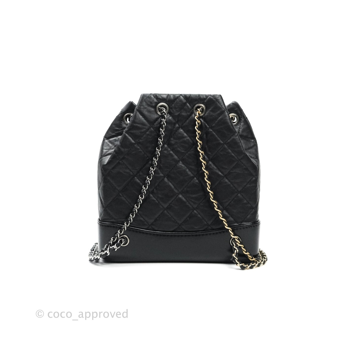 Chanel Gabrielle Backpack Black Aged Calfskin Small Black