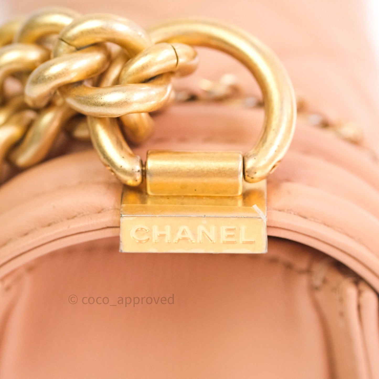 Chanel Boy Quilted Medium Dark Beige Calfskin Gold Hardware 20C