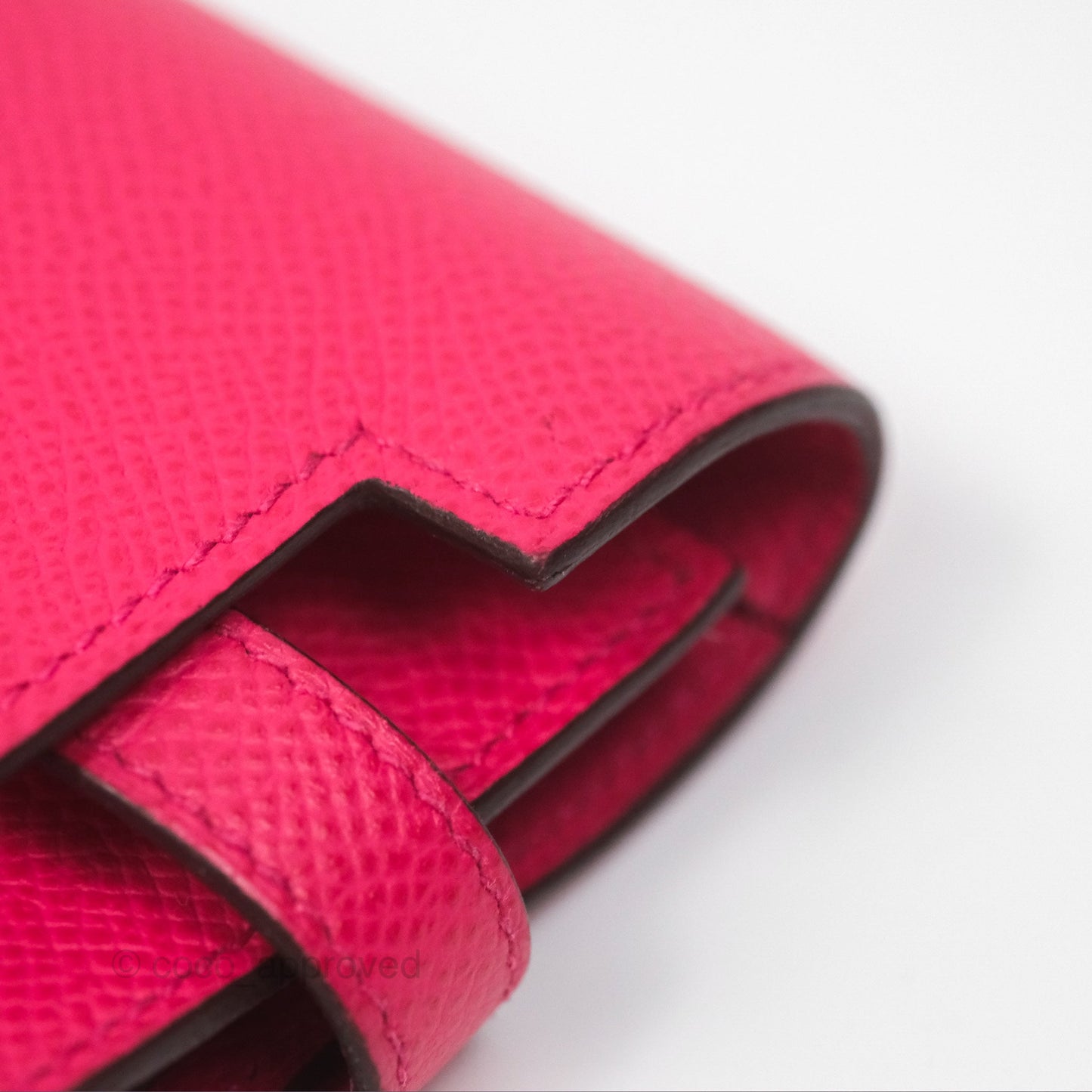 Hermès Small Kelly Wallet Rose Extreme I6 Epsom Palladium Hardware