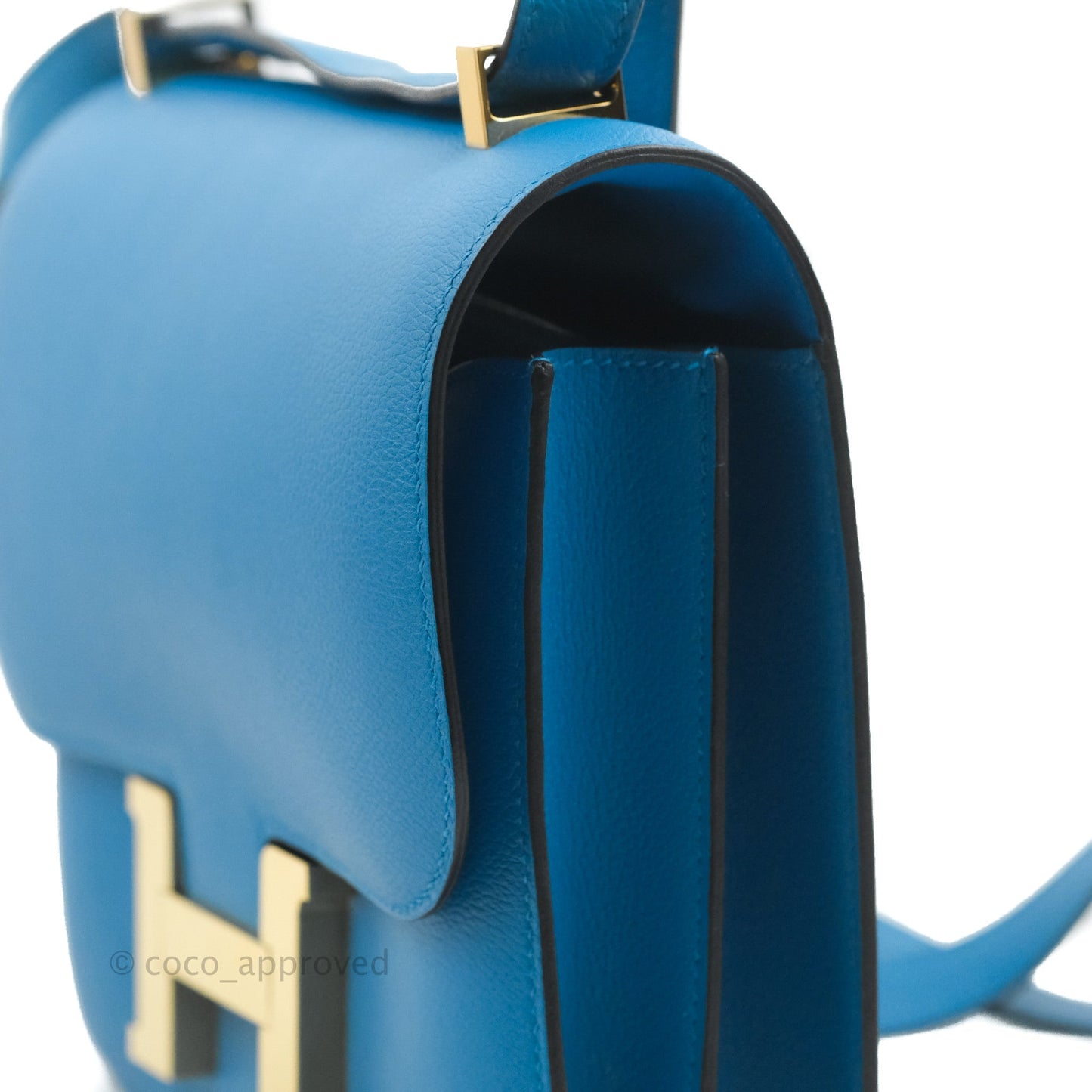 Hermès Constance 24 Bleu Frida Evercolor Gold Hardware