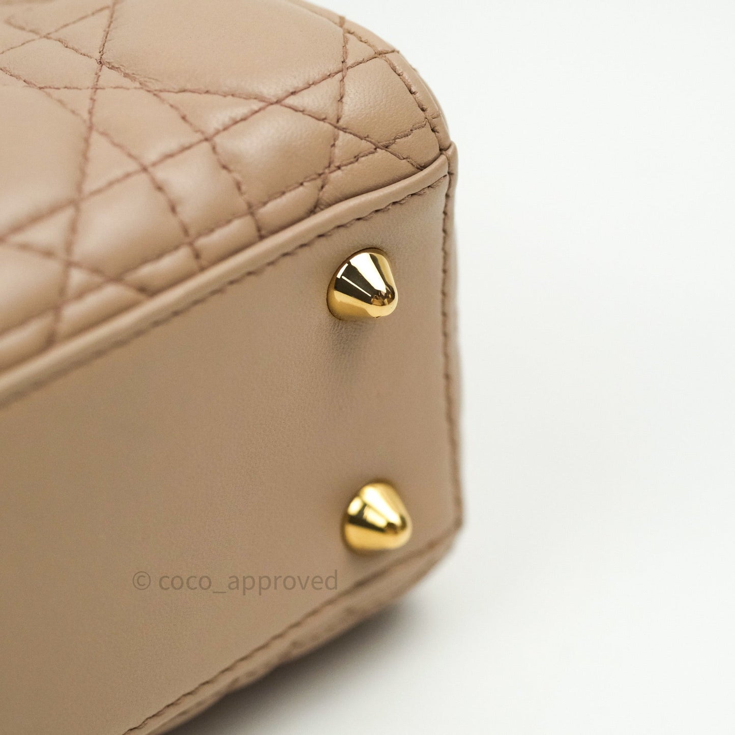 Christian Dior Lambskin My ABCDior Lady Dior Beige Gold Hardware