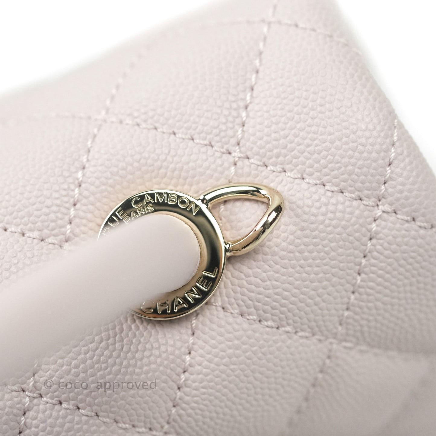 Chanel Small Coco Handle Quilted Lilac Caviar Gold Hardware