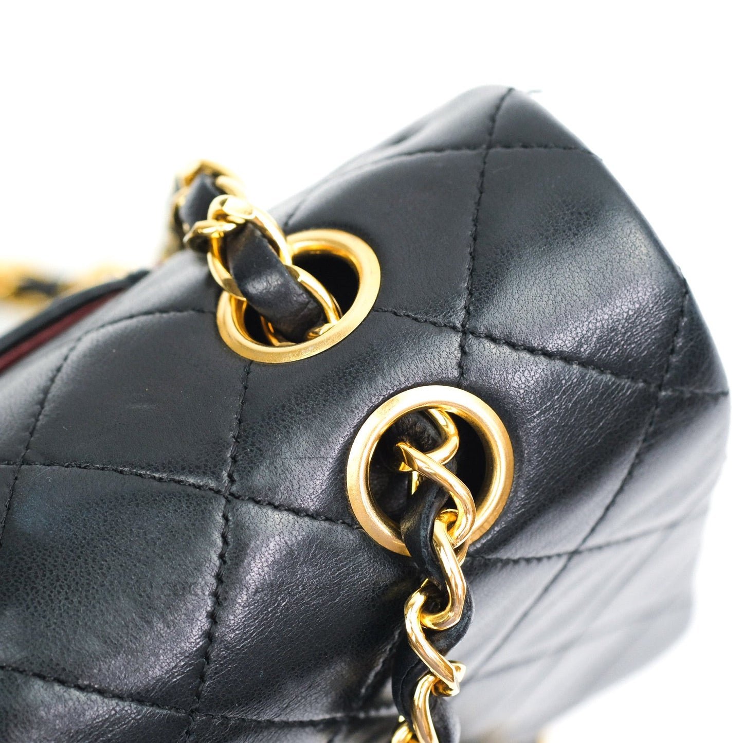 Chanel Classic Vintage M/L Medium Double Flap Bag Black Lambskin 24K Gold Hardware