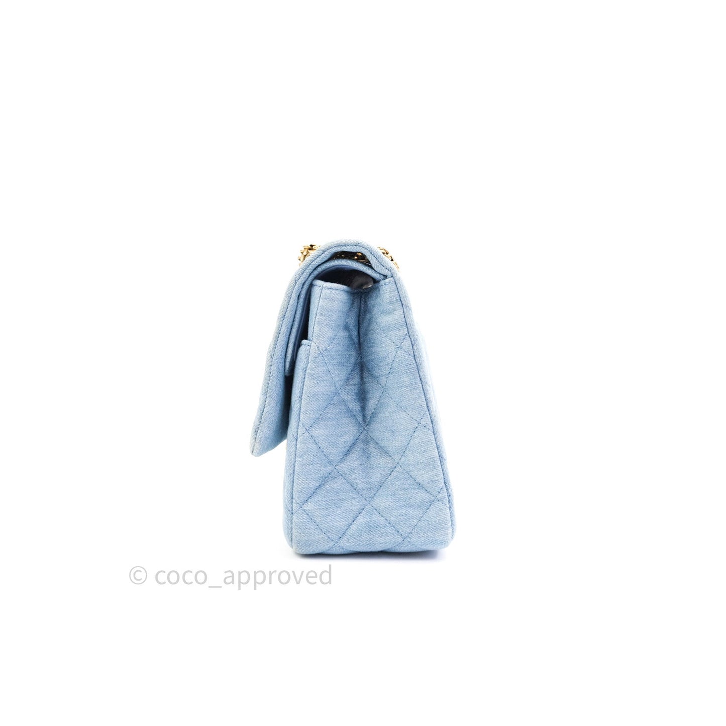 Chanel Reissue Quilted Denim Blue Gold Hardware 226