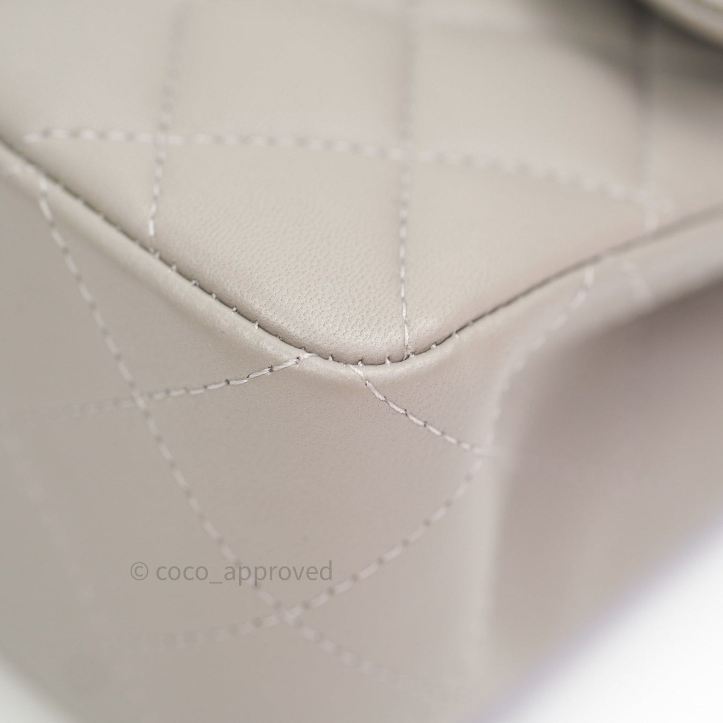 Chanel Classic Small S/M Flap Grey Lambskin Silver Hardware