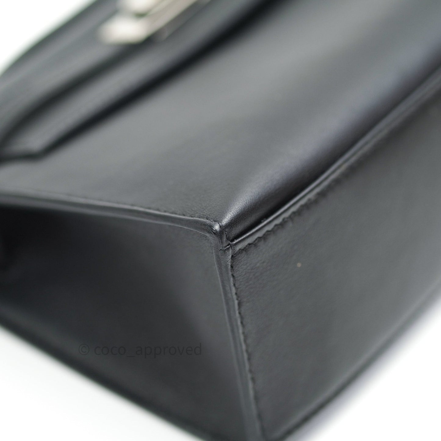 Hermès Kelly Pochette Clutch Black Swift Palladium Hardware
