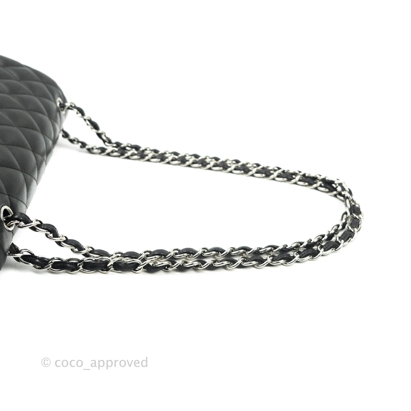 Chanel Jumbo Double Flap Bag Black Lambskin Silver Hardware⁣⁣