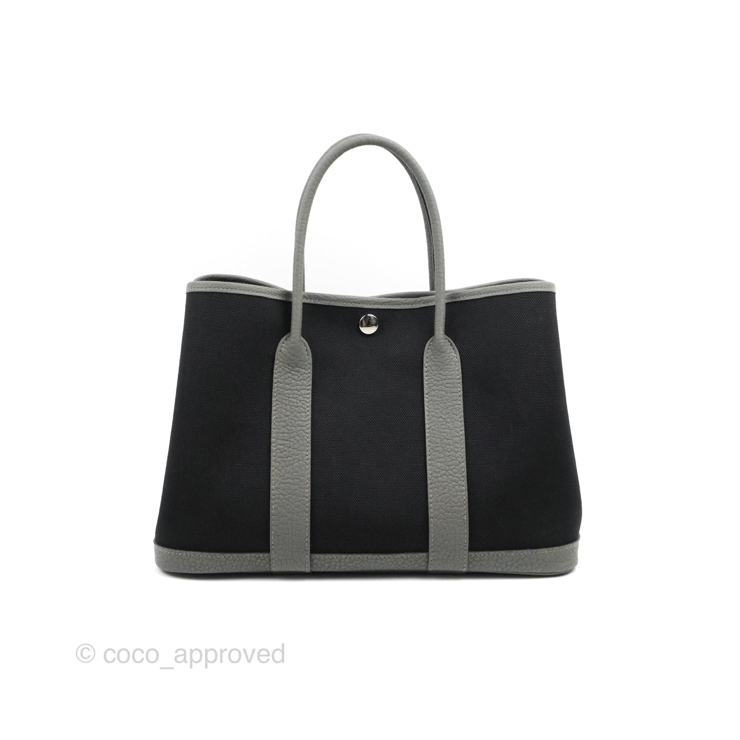 Hermès Garden Party 30 Canvas Black 89/Gris Meyer 0L