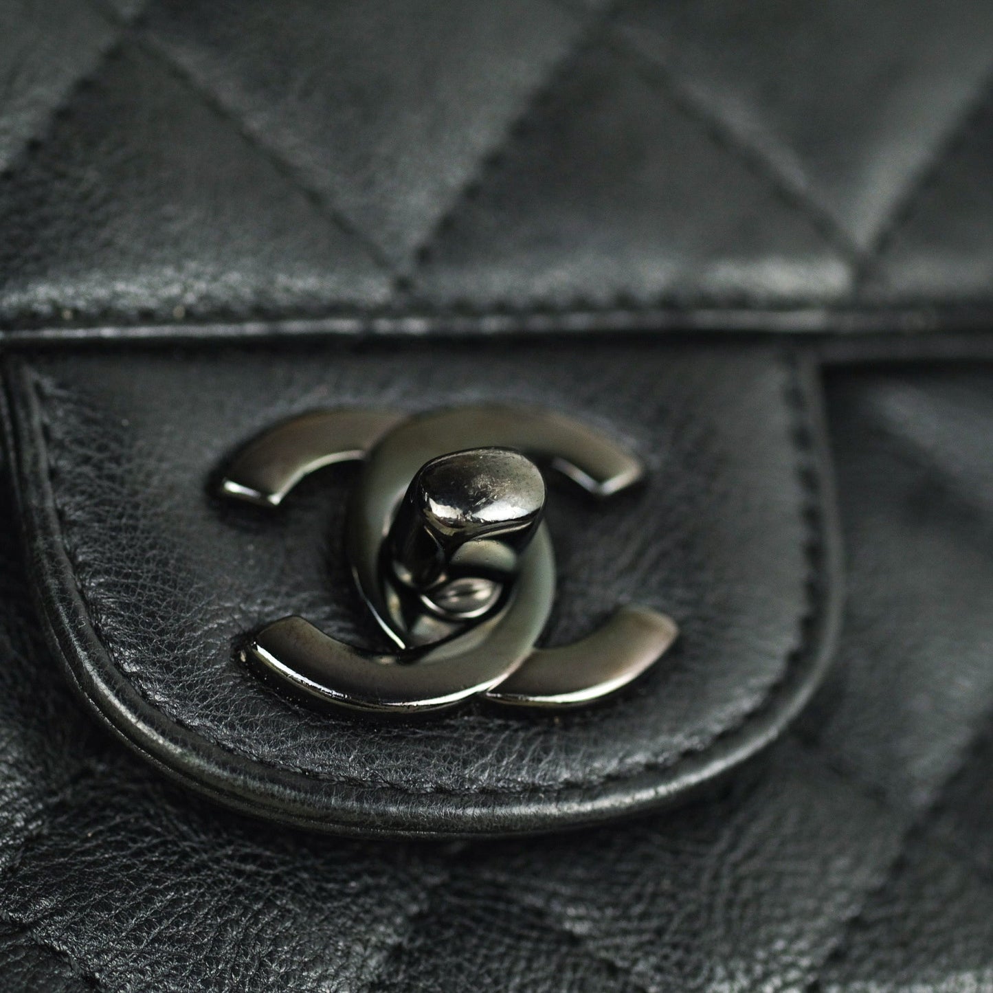 Chanel Quilted Mini Square Flap So Black Crumpled Calfskin