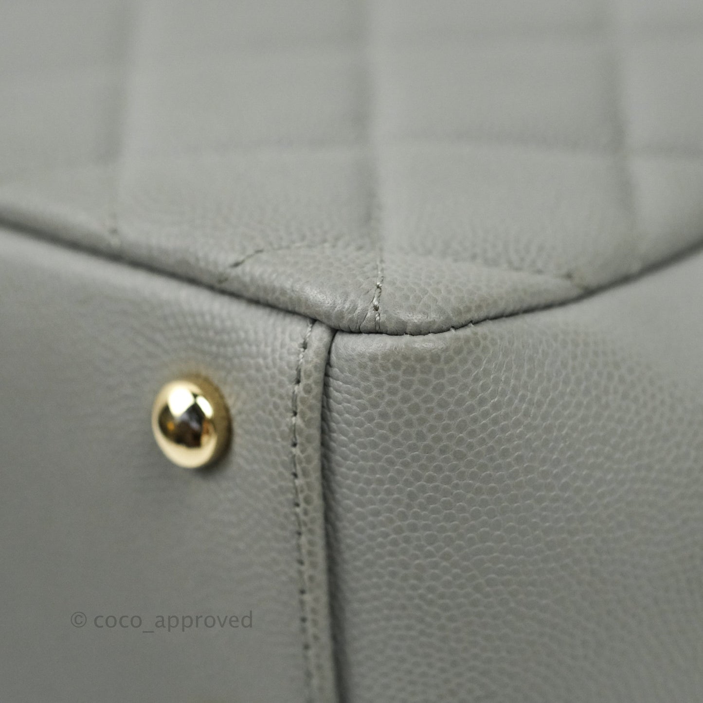 Chanel Quilted Small Business Affinity Flap Grey Caviar Light Gold Hardware