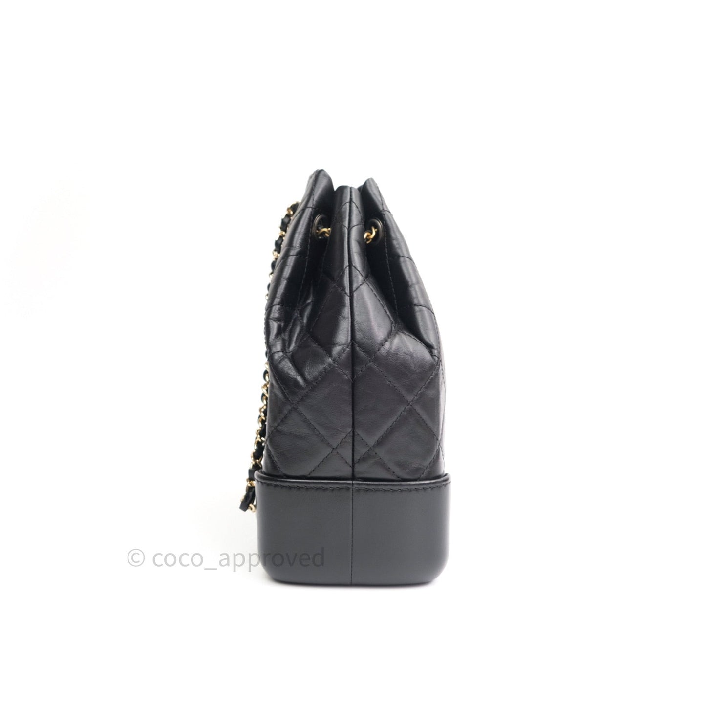 Chanel Gabrielle Backpack Black Aged Calfskin Small Black Mixed Hardware