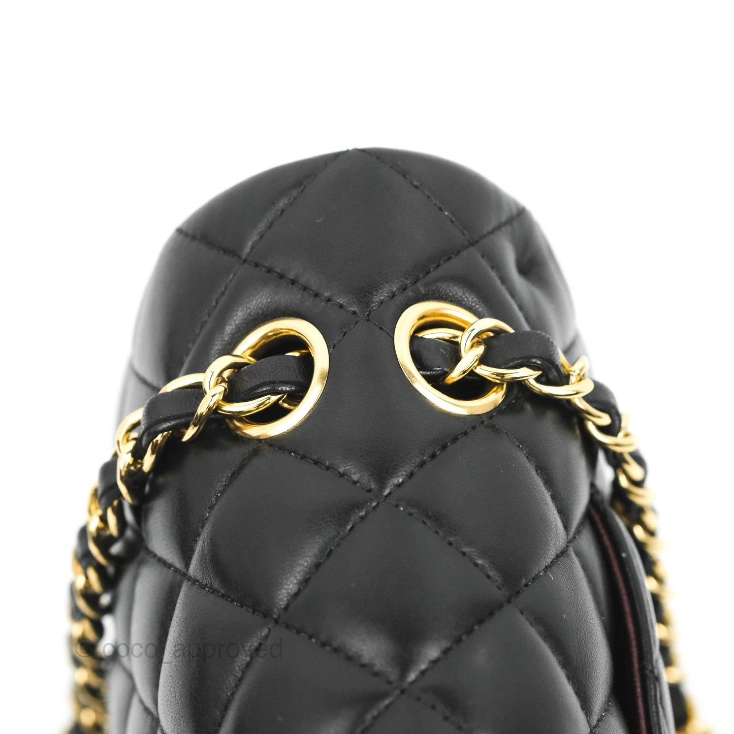 Chanel Classic M/L Medium Flap Quilted Black Lambskin Gold Hardware