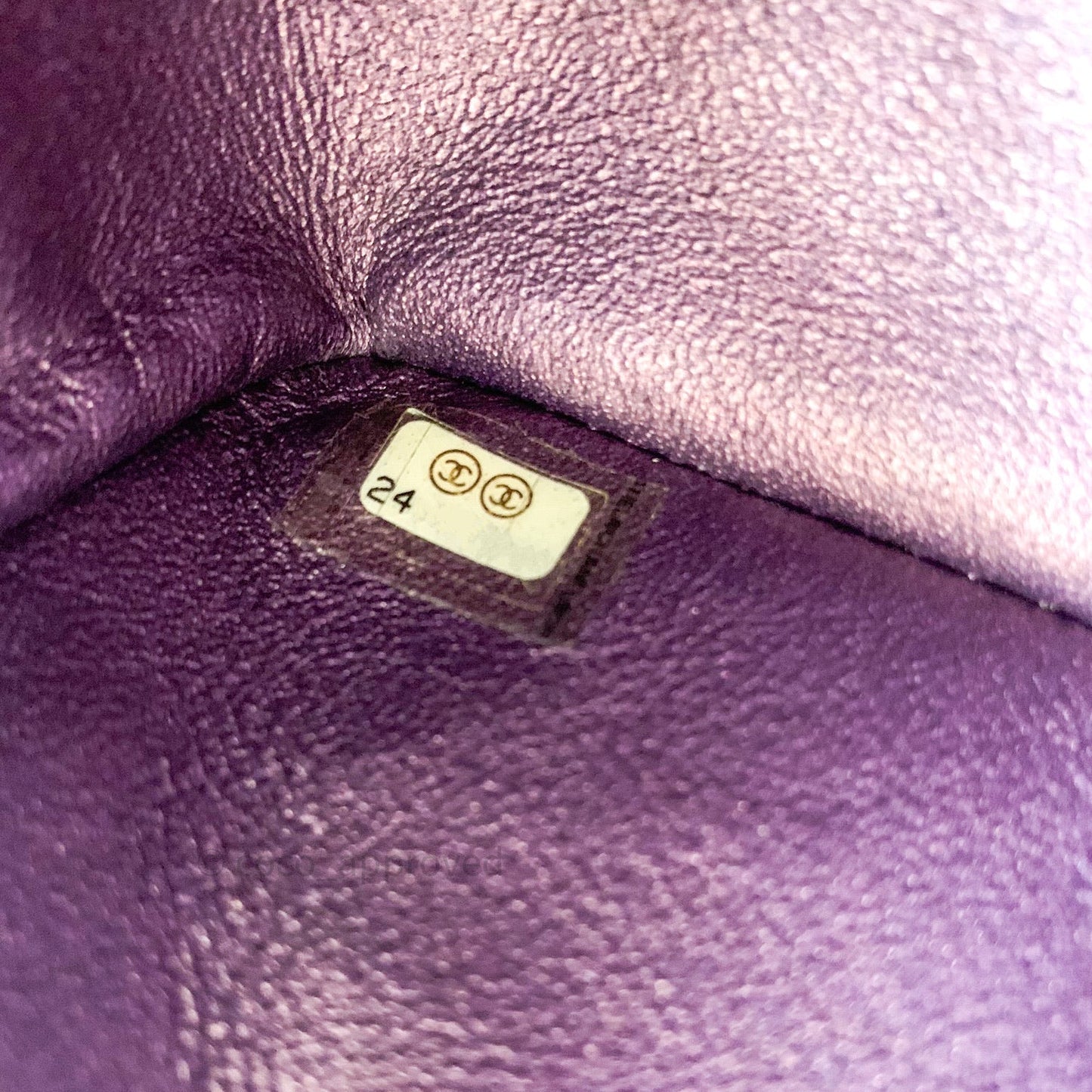 Chanel Quilted Mini Rectangular Iridescent Purple Dark Silver Hardware