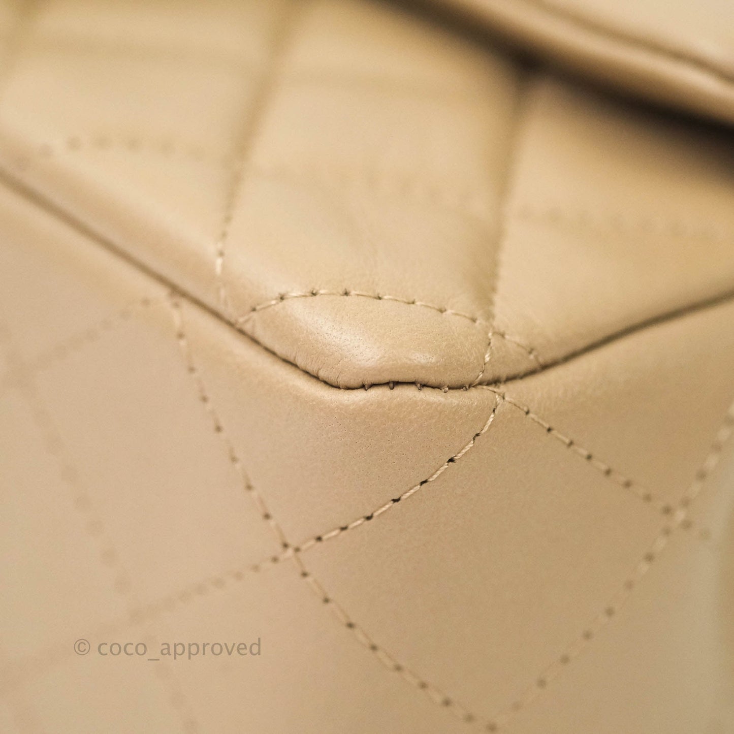 Chanel Quilted Mini Rectangular Lambskin Beige Gold Hardware