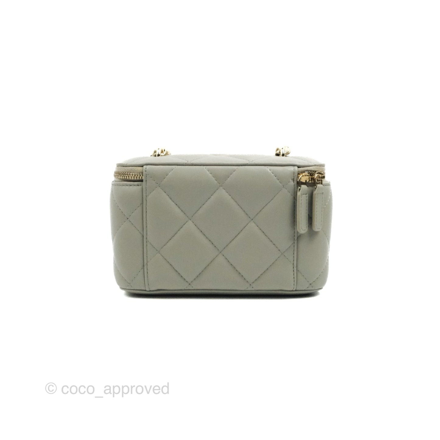 Chanel Vanity with Resin Chain Grey Lambskin Gold Hardware