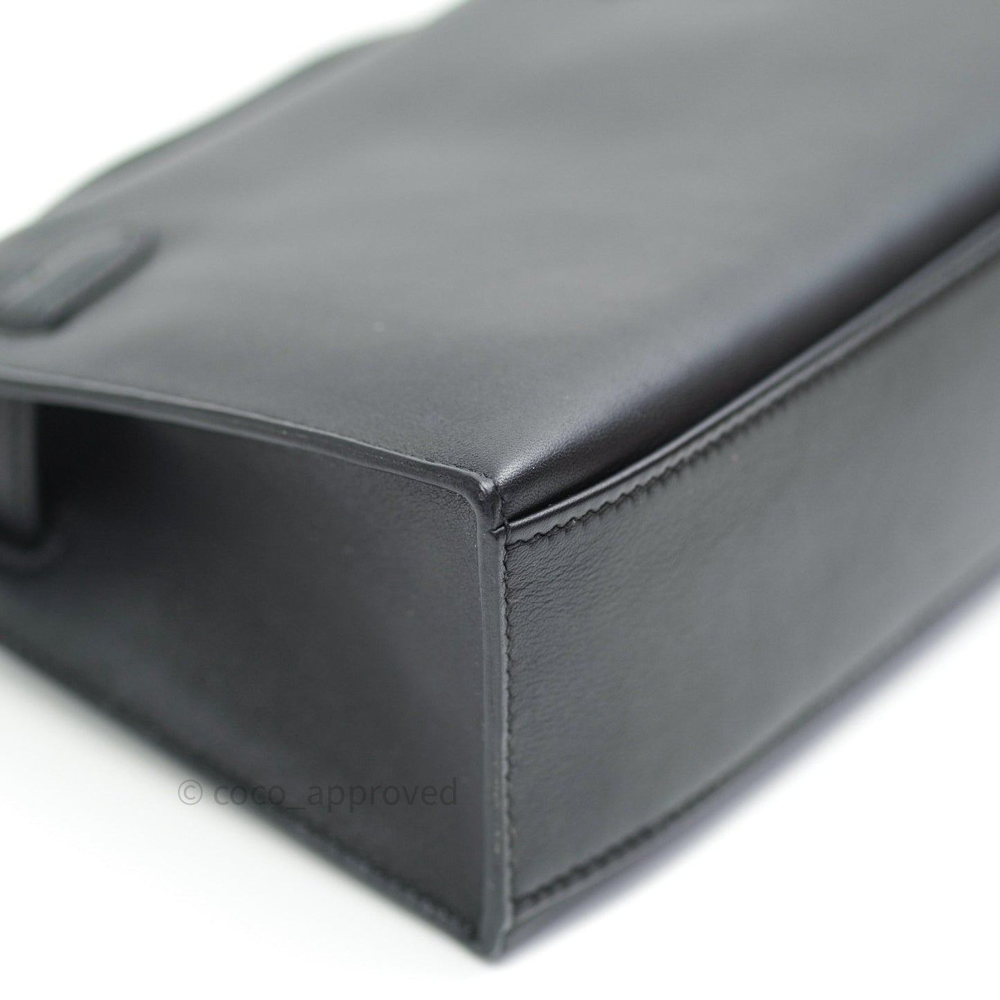 Hermès Kelly Pochette Clutch Black Swift Palladium Hardware
