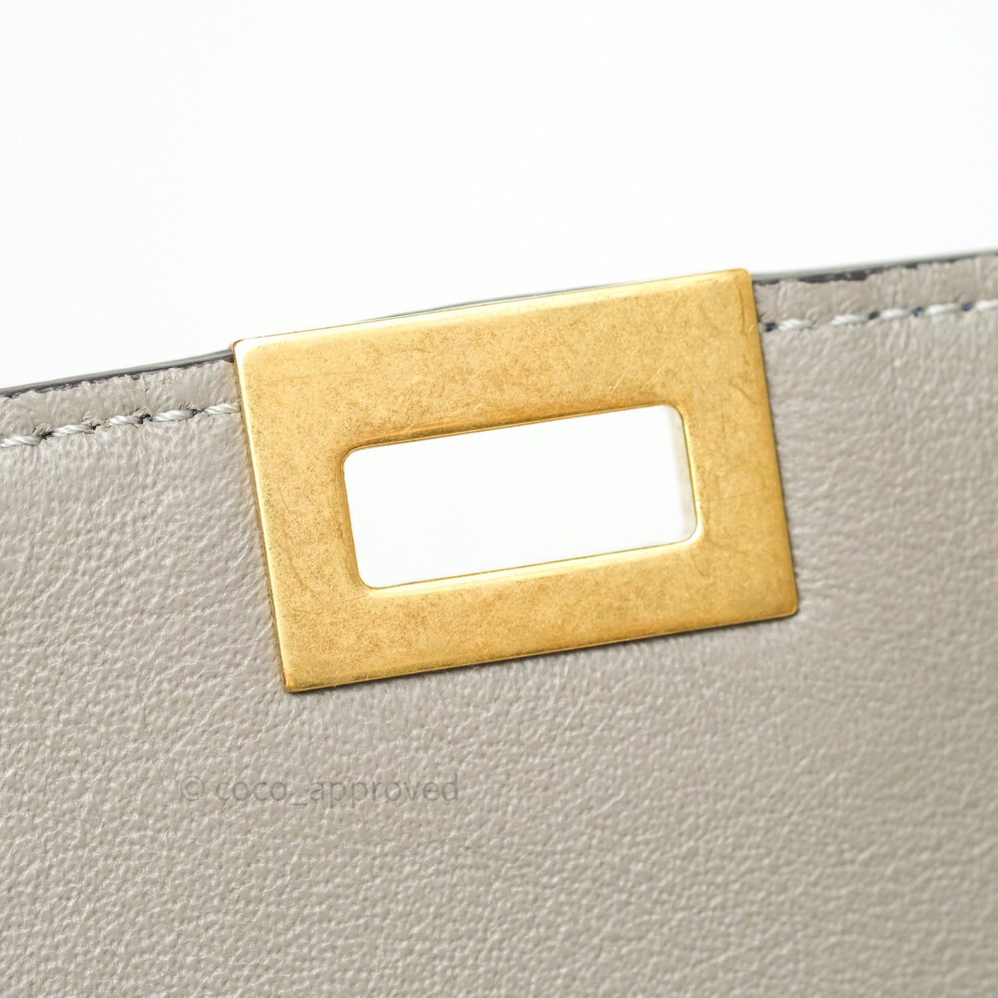 Celine Sleek Calfskin Small Tri-Color Trapeze Dark Blue