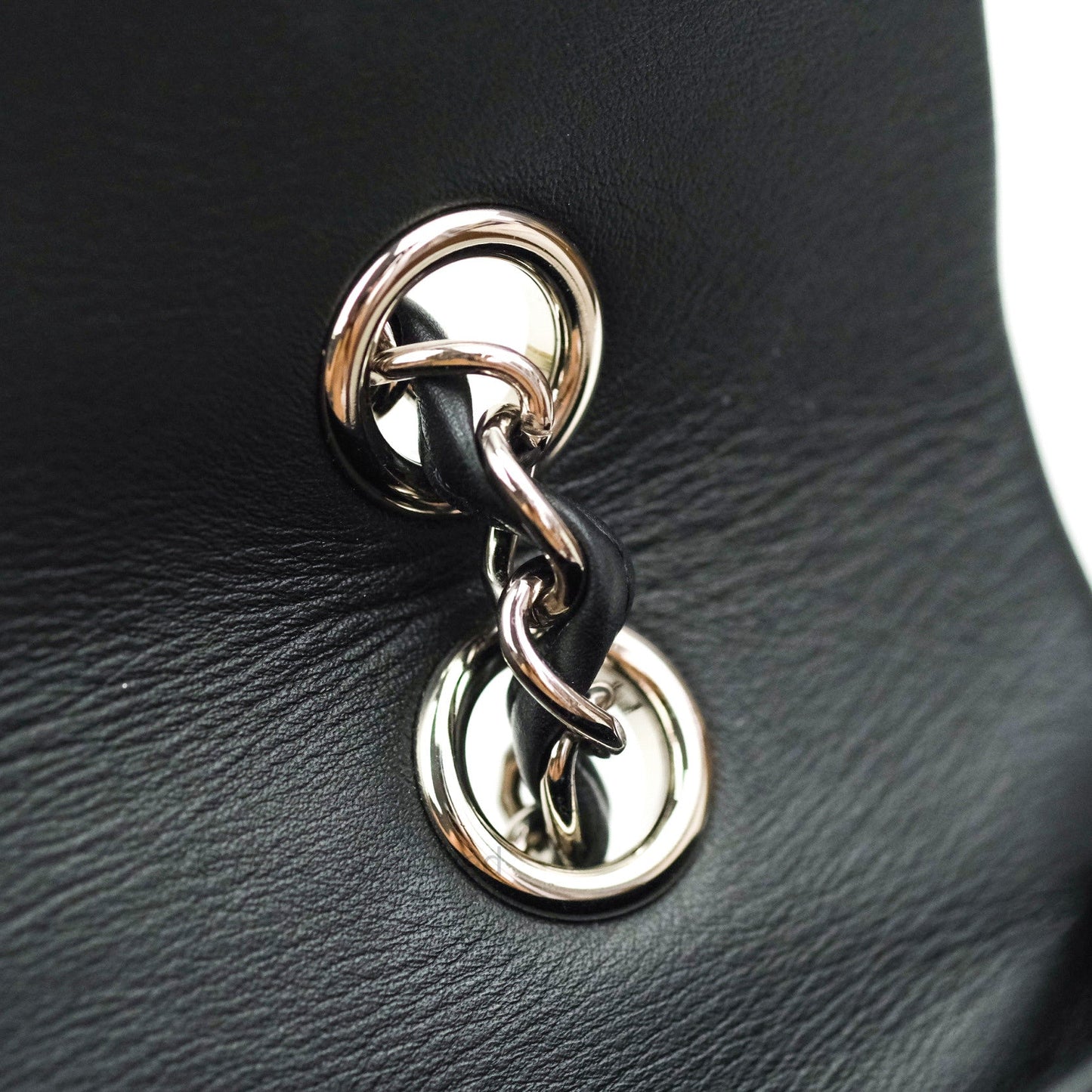 Chanel Bi Quilted Crumpled Calfskin Black Silver Hardware