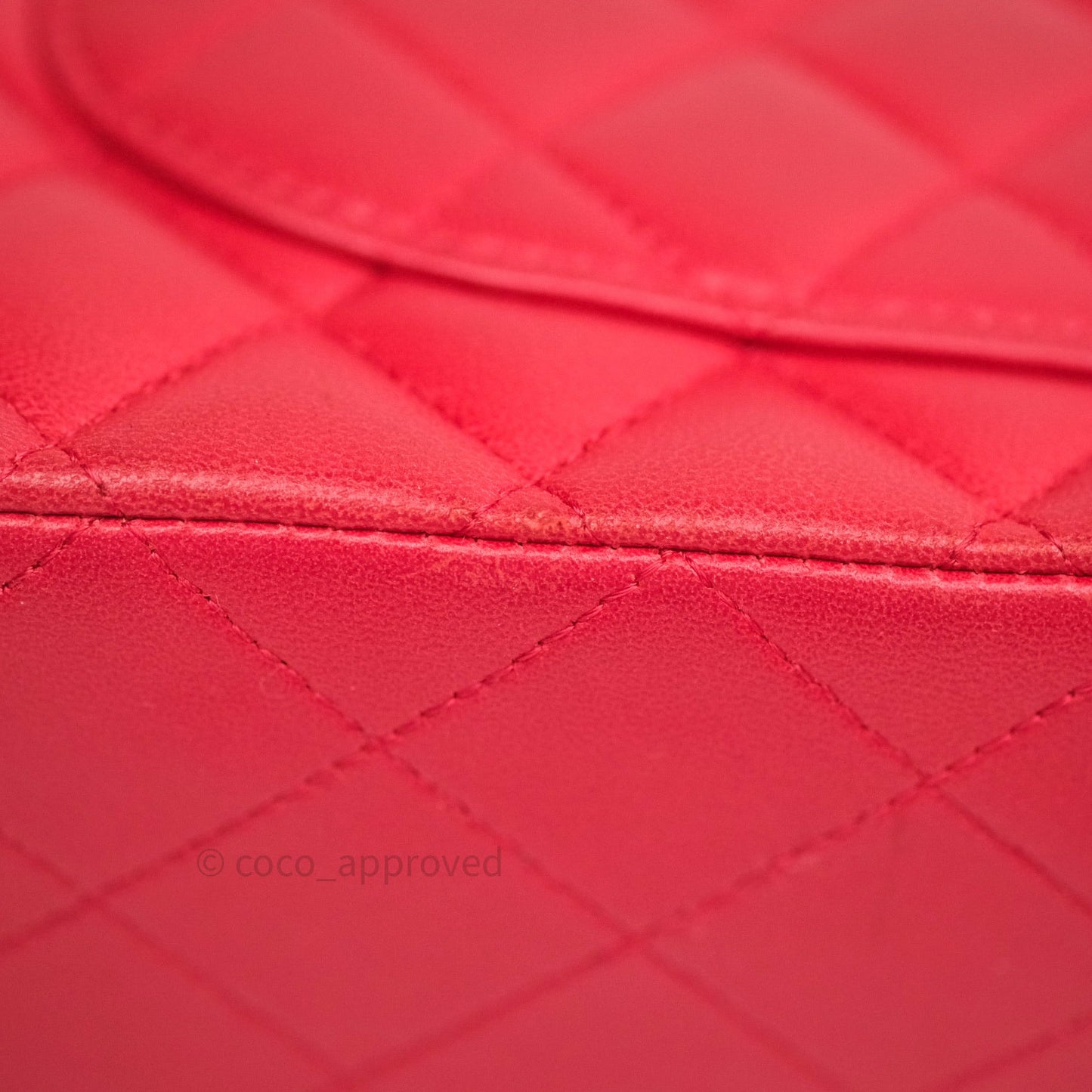 Chanel Classic M/L Medium Double Flap Bag Red Lambskin Silver Hardware