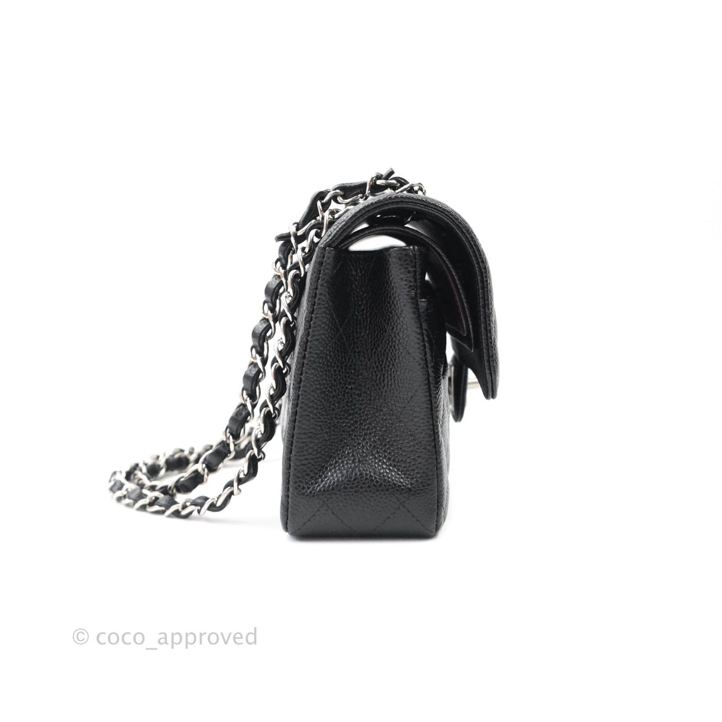 Chanel Classic Small S/M Flap Black Caviar Silver Hardware
