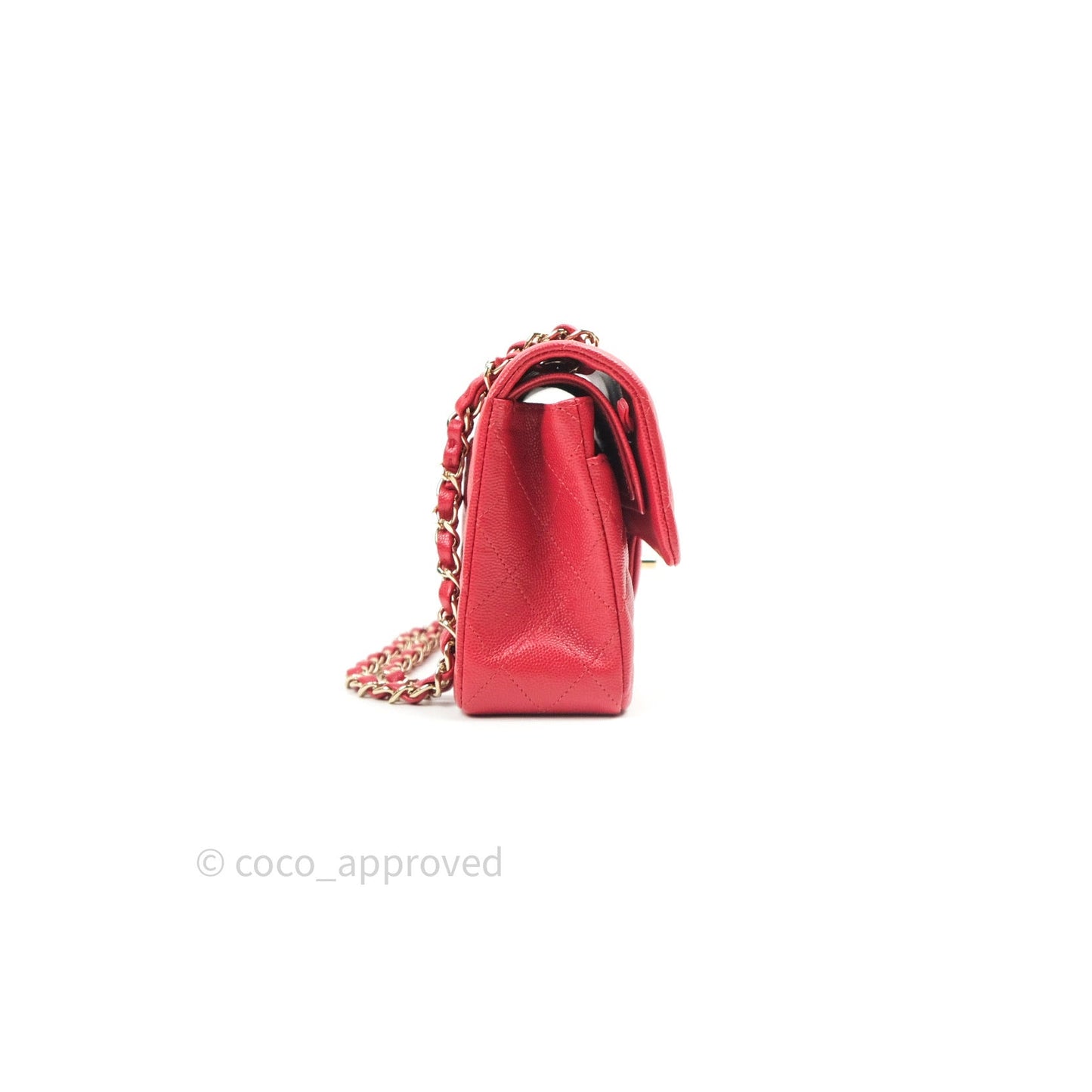 Chanel Classic Small S/M Flap Red Caviar Gold Hardware 19B