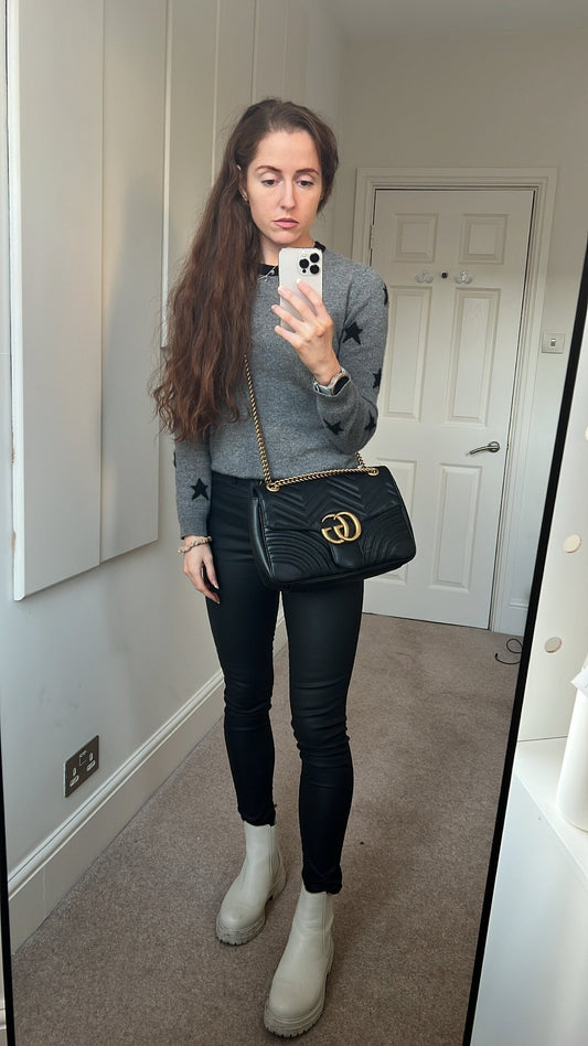 Luxury Gucci GG Black Marmont Medium Shoulder Bag ( 2,070)