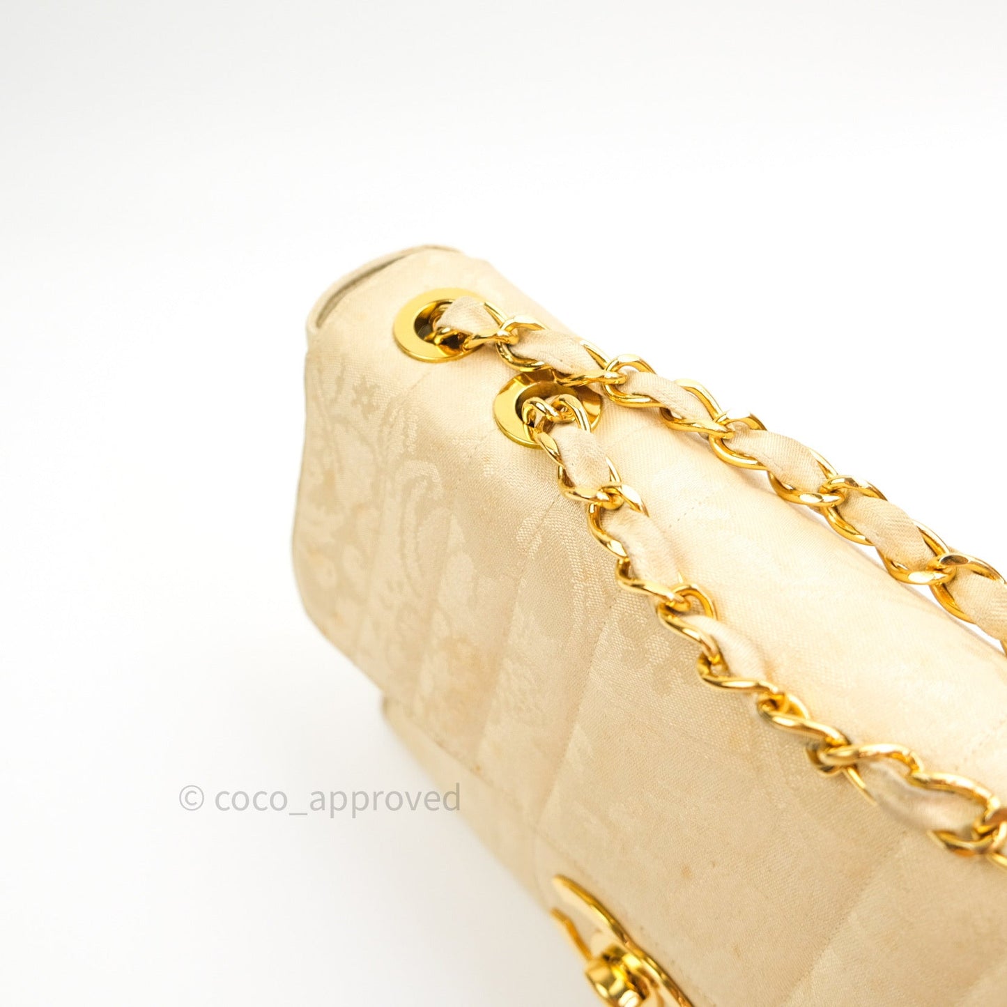 Chanel Vintage XL Jumbo Single Flap Gold Silk 24K Gold Hardware