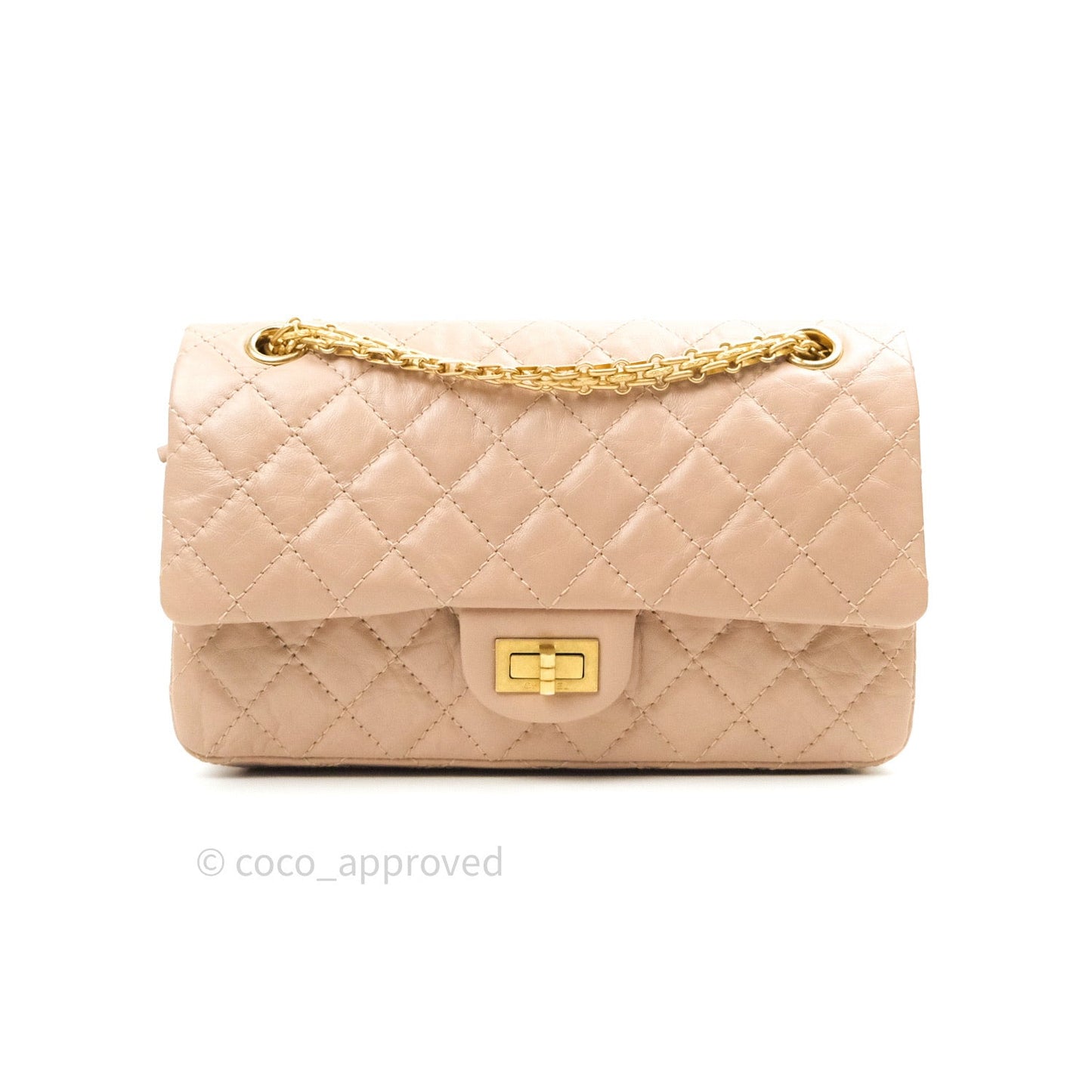 Chanel Reissue Quilted Aged Calfskin Beige Gold Hardware 226
