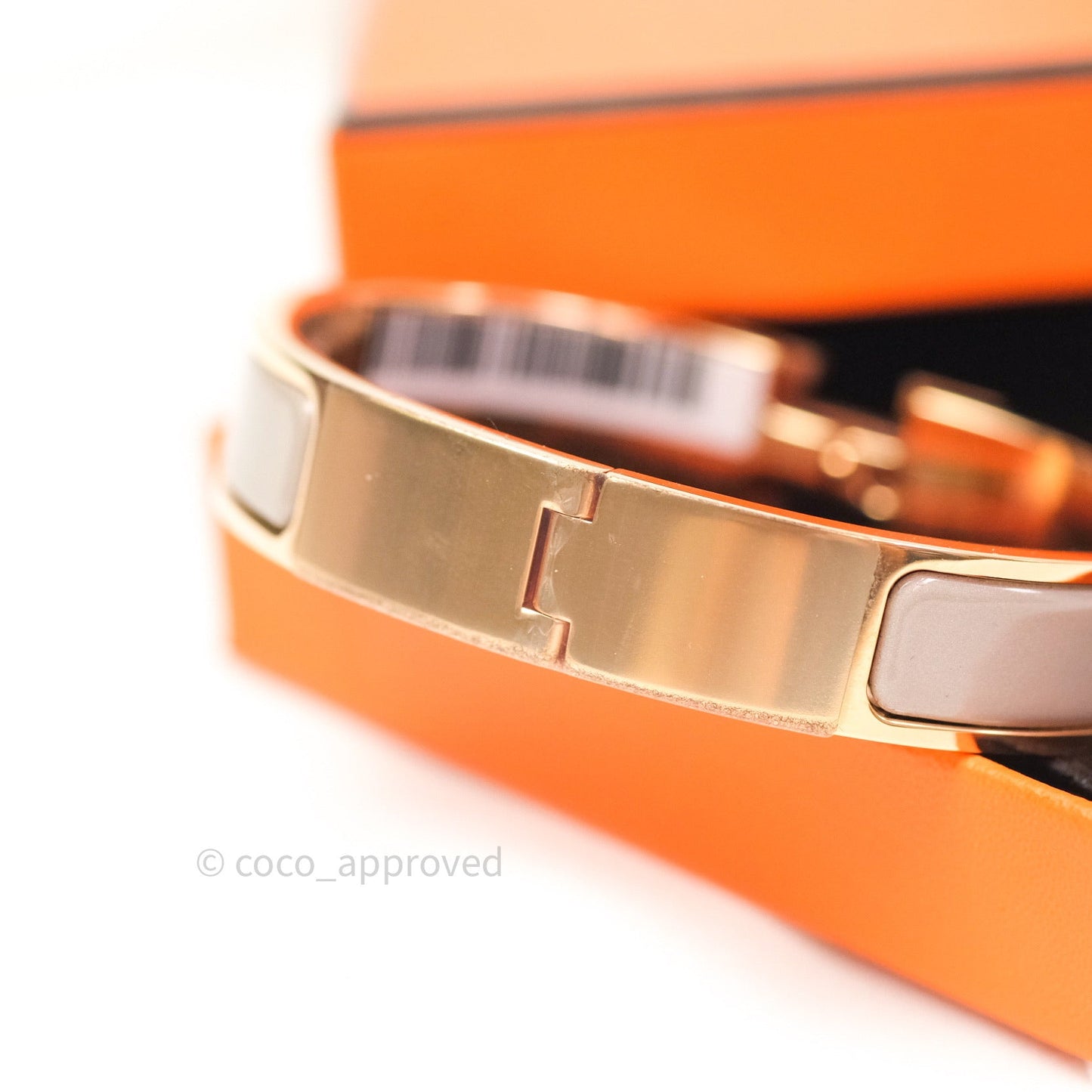 Hermès Clic Clac Narrow Marron Glace Rose Gold