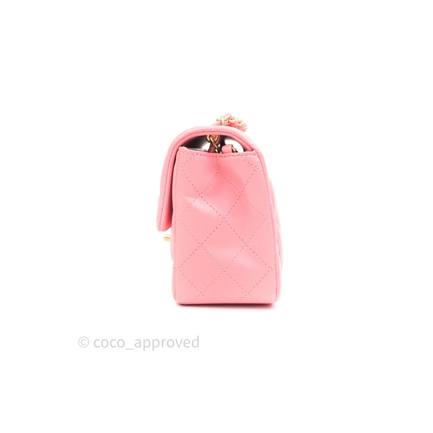 Chanel Mini Square Pink Lambskin Gold Hardware
