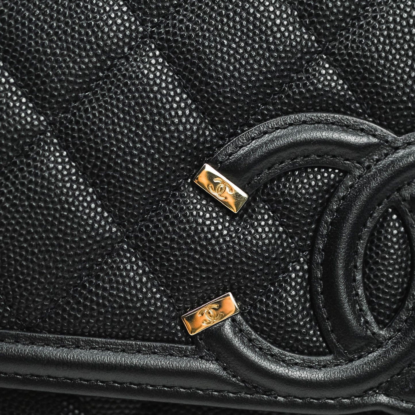 Chanel Filigree Wallet on Chain WOC Black Caviar Gold Hardware